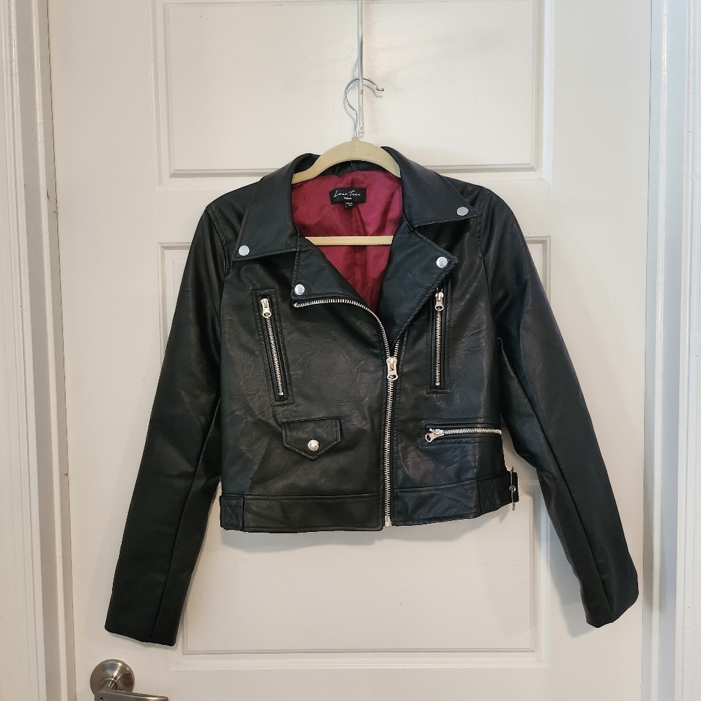 Black Moto Jacket with Silver Details